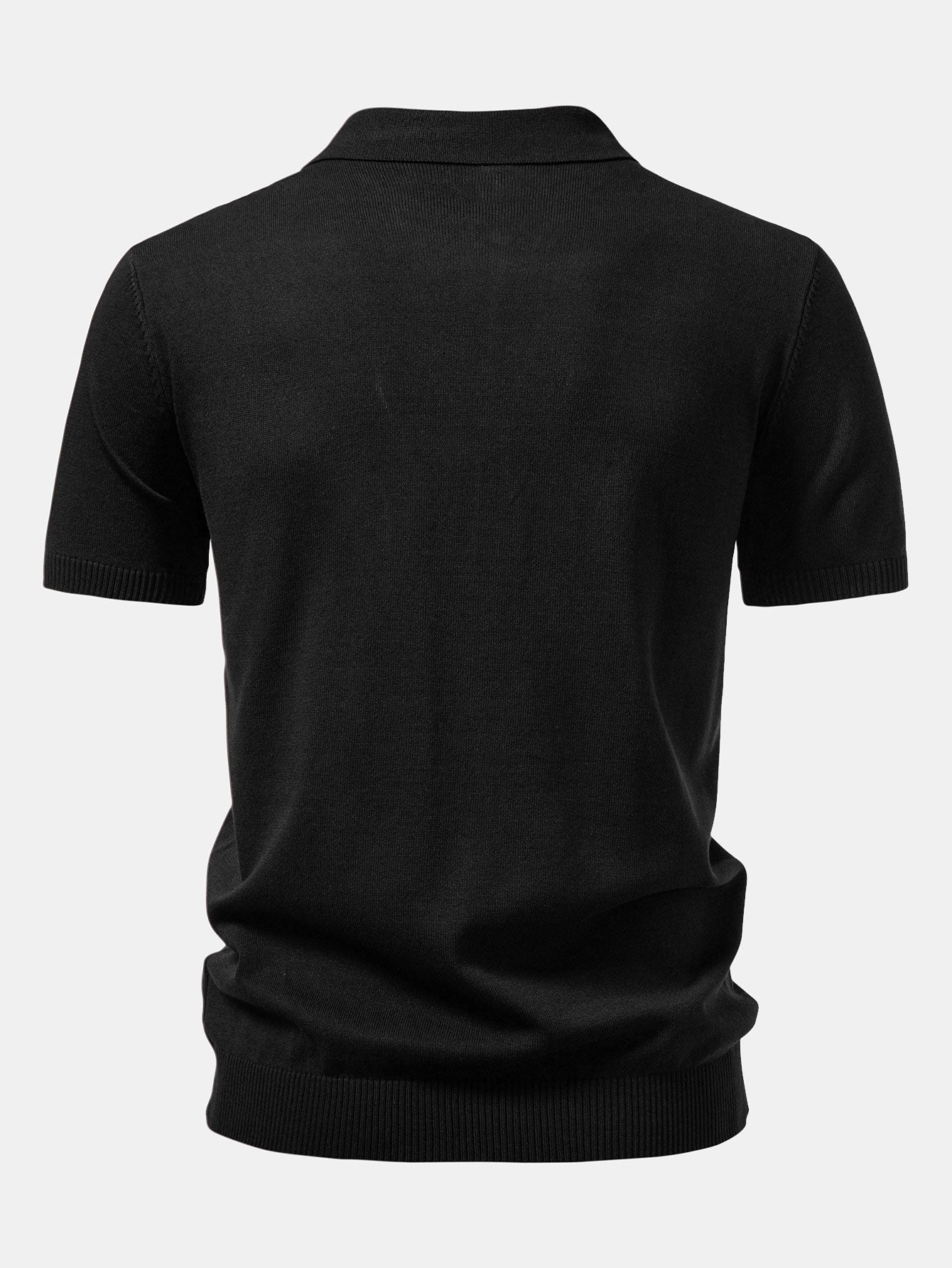 Men's Modern Twist Jacquard Knit Half-Zip Polo Shirt with Stylish Texture