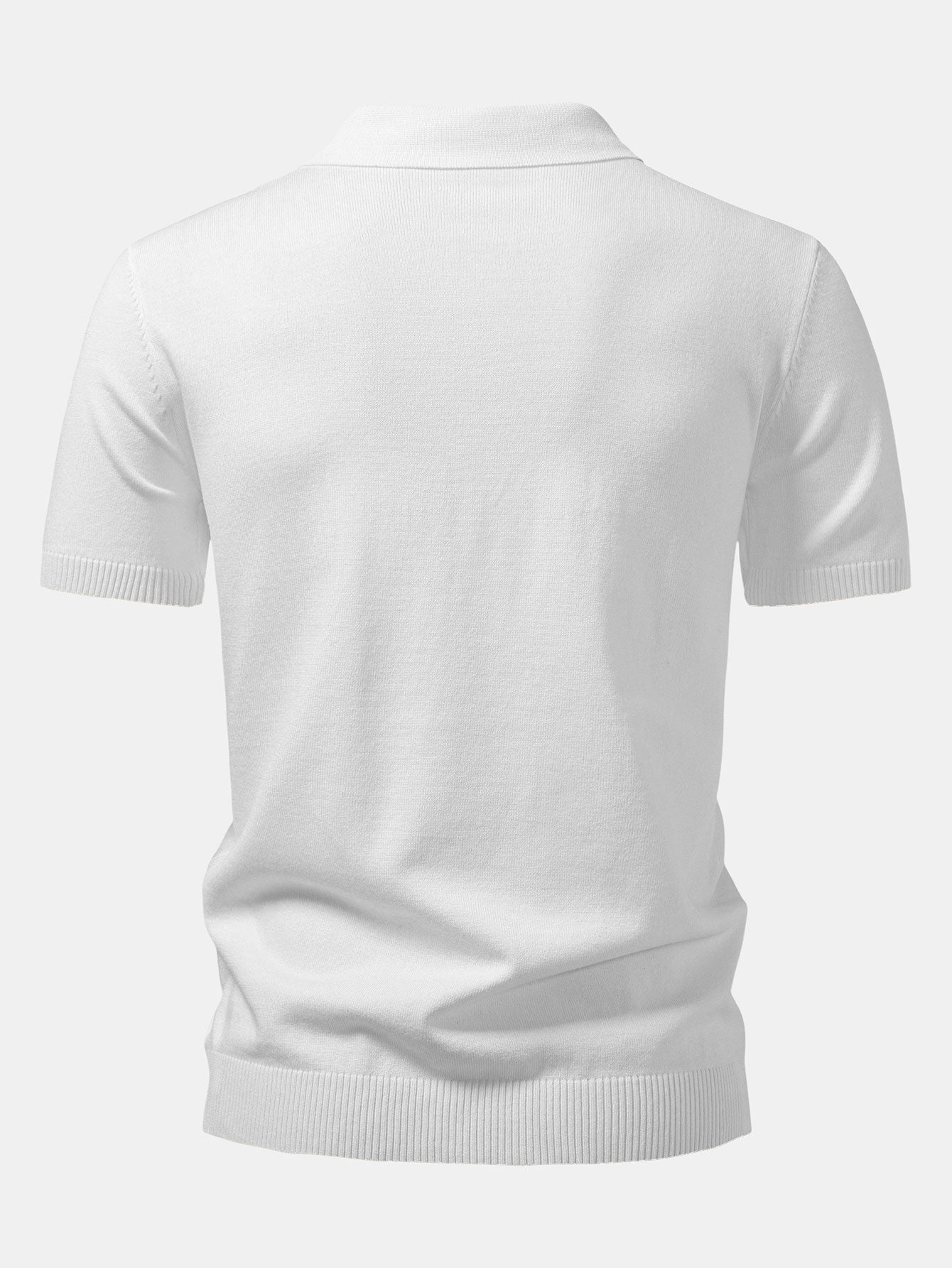 Men's Modern Twist Jacquard Knit Half-Zip Polo Shirt with Stylish Texture