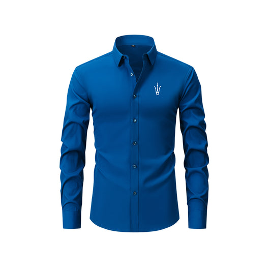 Mogghal Long Sleeve Peacock Blue Commuter Shirt