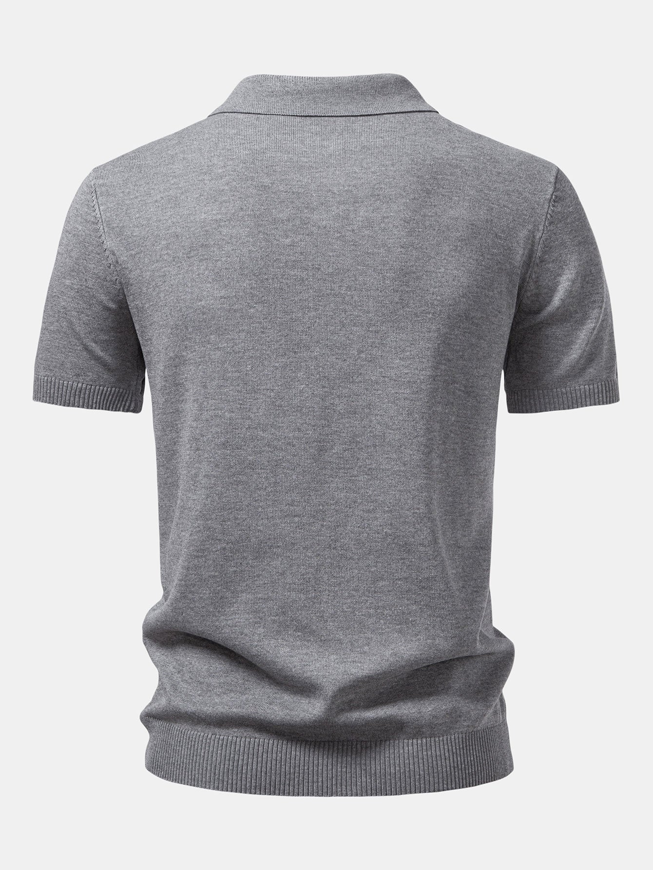 Men's Modern Twist Jacquard Knit Half-Zip Polo Shirt with Stylish Texture