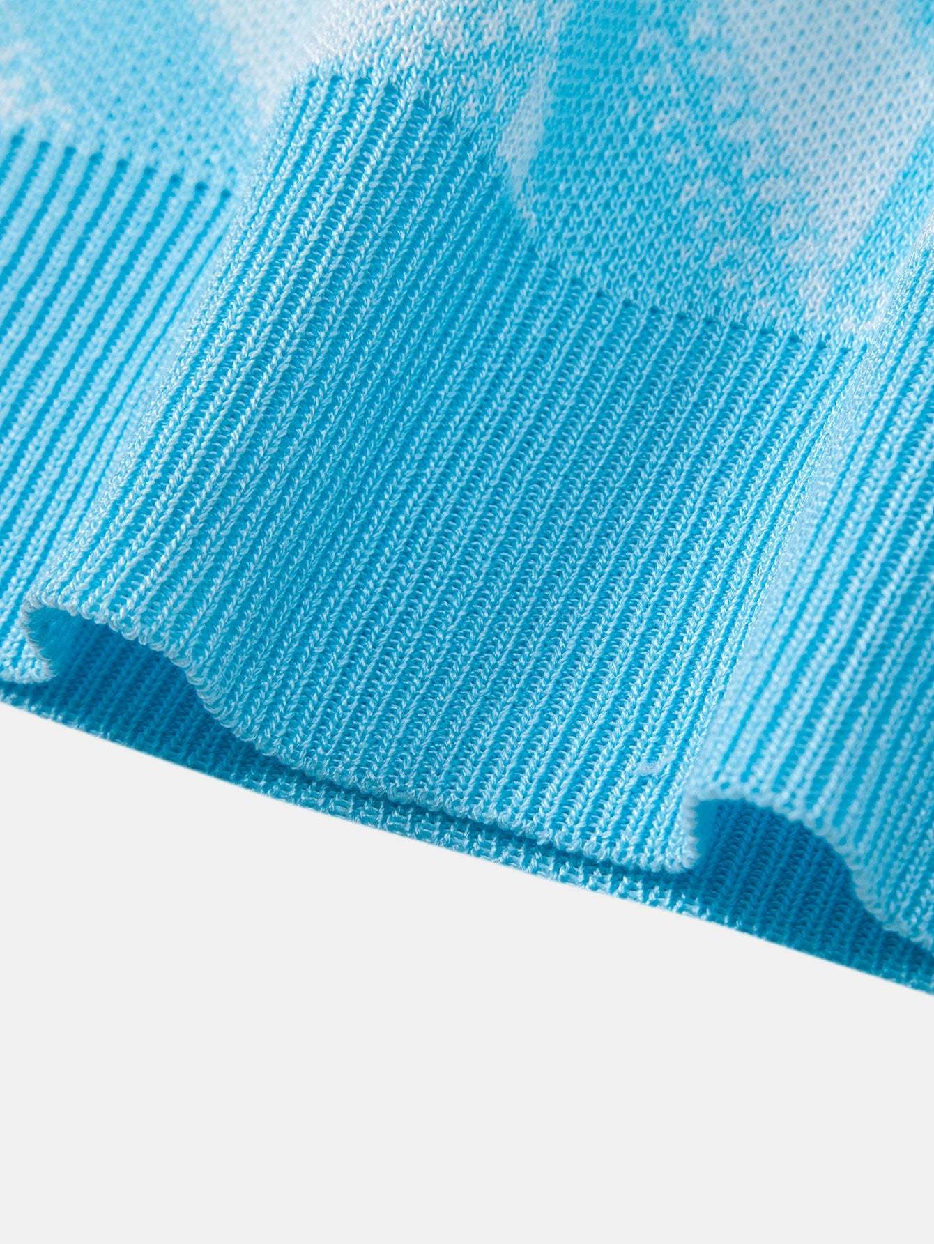 Men's Stylish Geometric Knitted V-Neck Polo Shirt - Soft Viscose Fabric