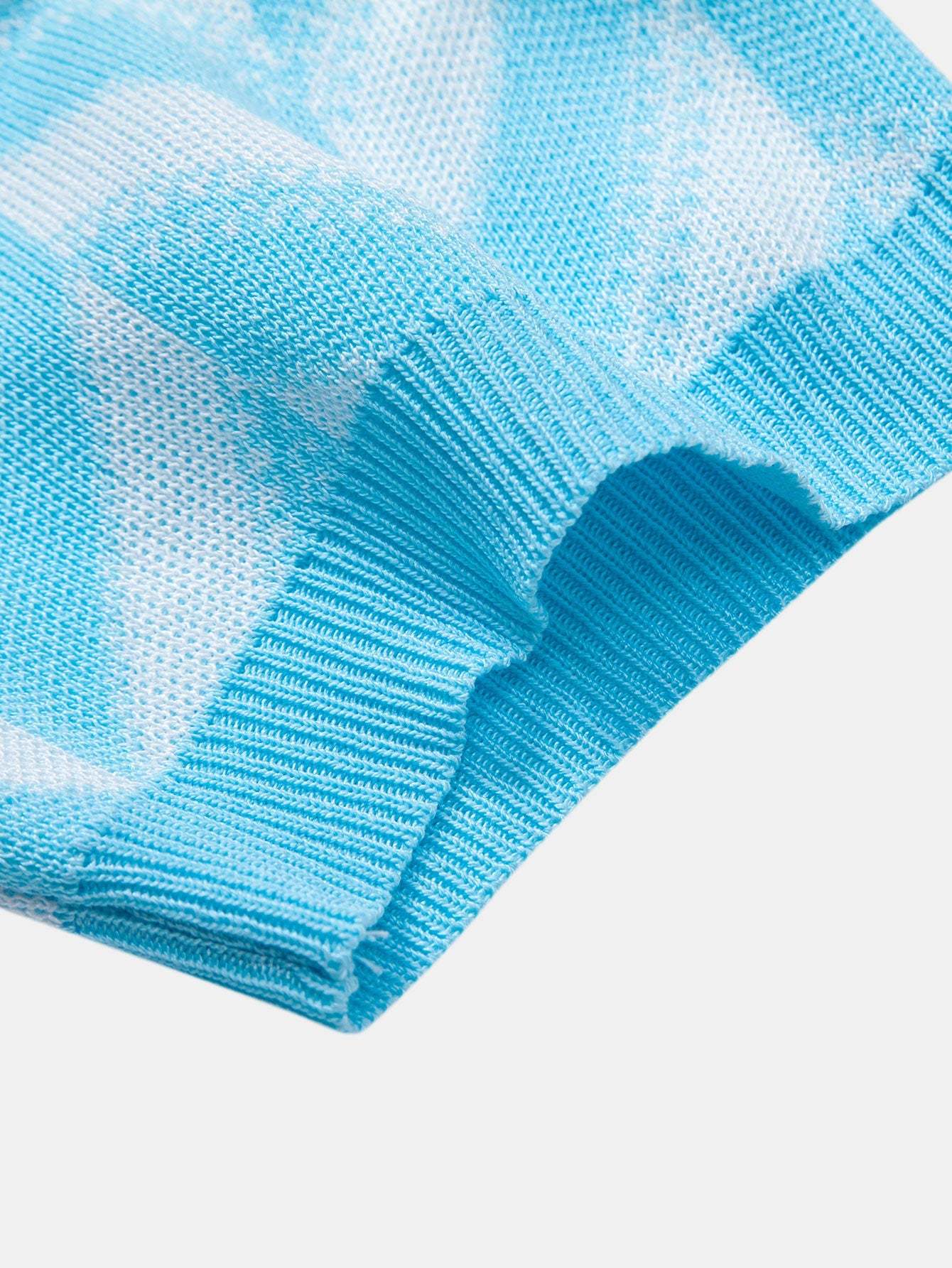 Men's Stylish Geometric Knitted V-Neck Polo Shirt - Soft Viscose Fabric