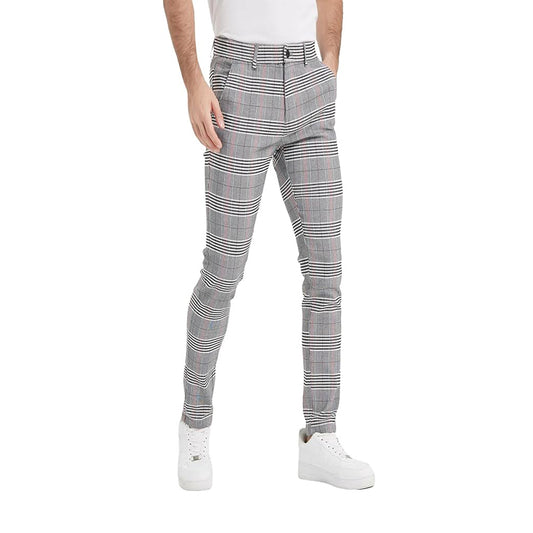 Mogghal | Plaid & Plain Plaid Pants Skinny Pants