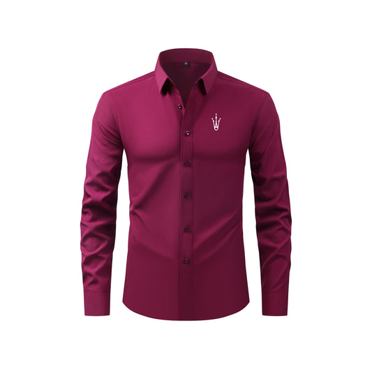 Mogghal Long Sleeve Wine Red Commuter Shirt