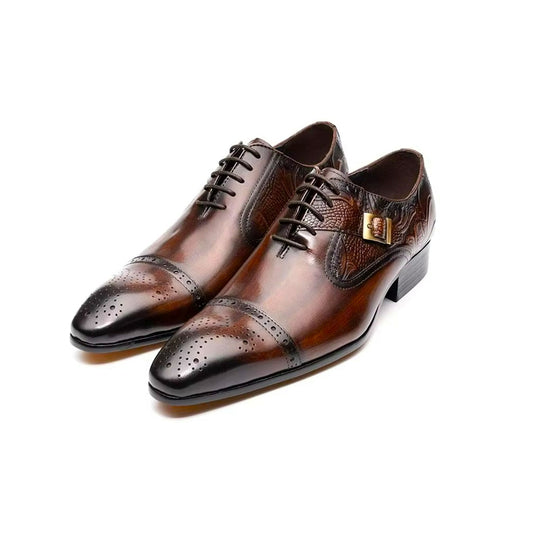 Mogghal | Lace-up Handmade Shoes Genuine Leather Pointed Business Shoes