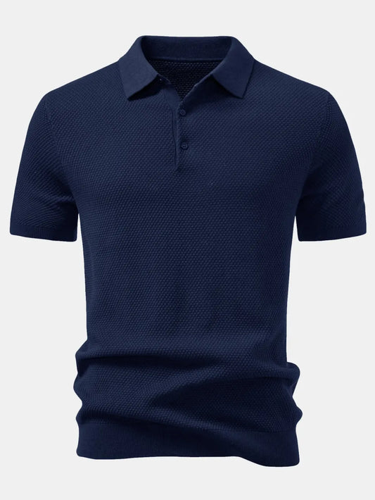 Mogghal ~ Pineapple Texture Knitted Polo Shirt
