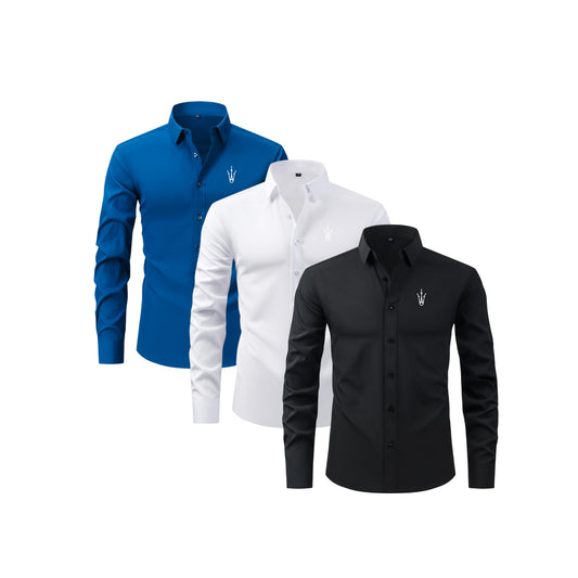 3-Pack Mogghal Long Sleeve Commuter Shirts
