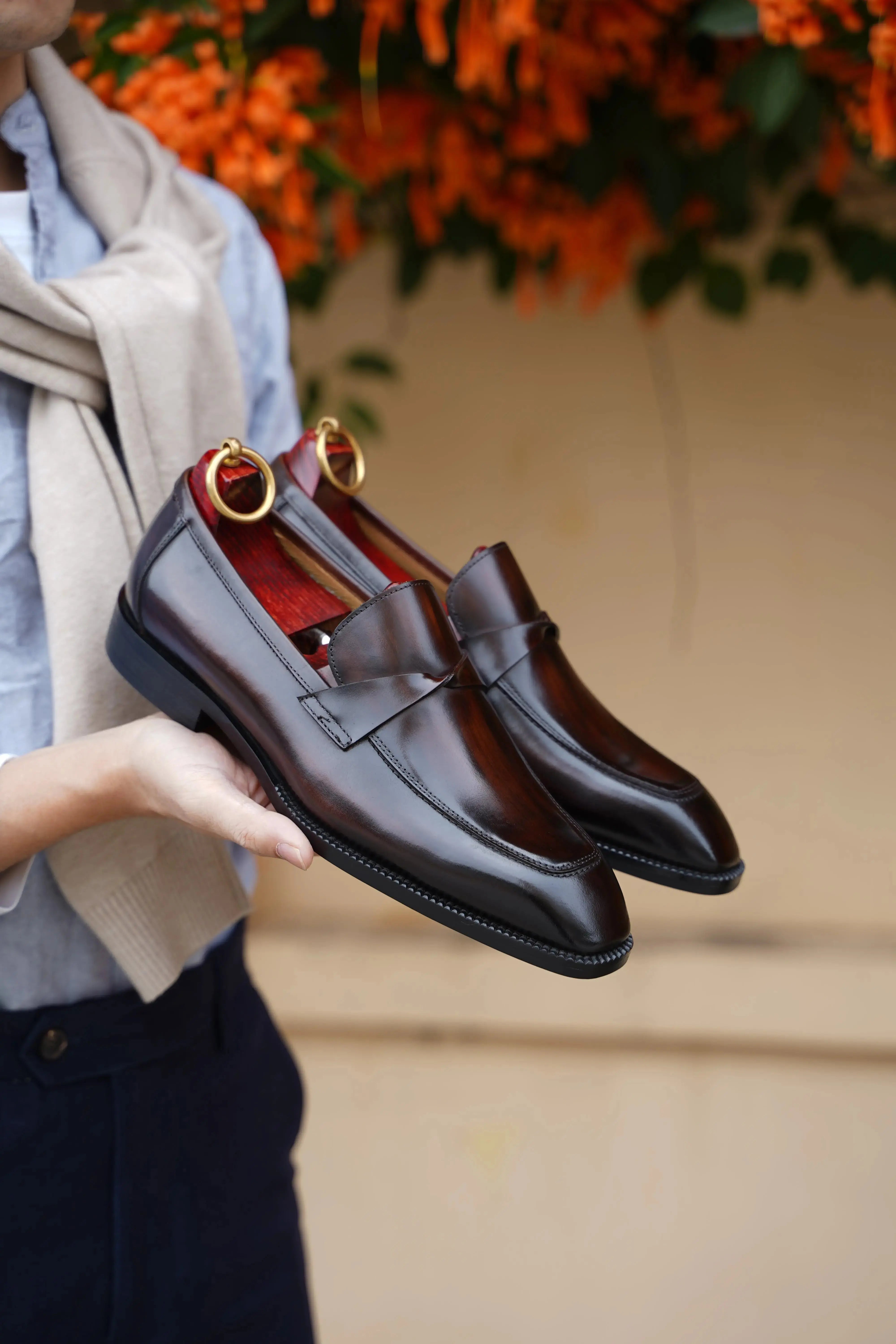 Handcrafted Calfskin Leather Penny Loafers