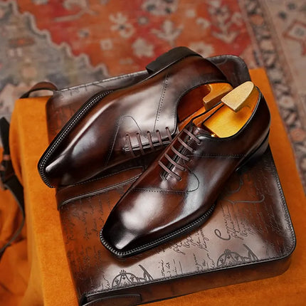 WILLIAM - Brogue Line Cap Toe Oxfords