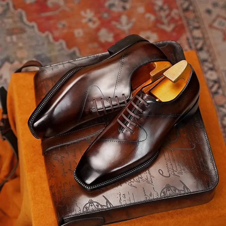 WILLIAM - Brogue Line Cap Toe Oxfords