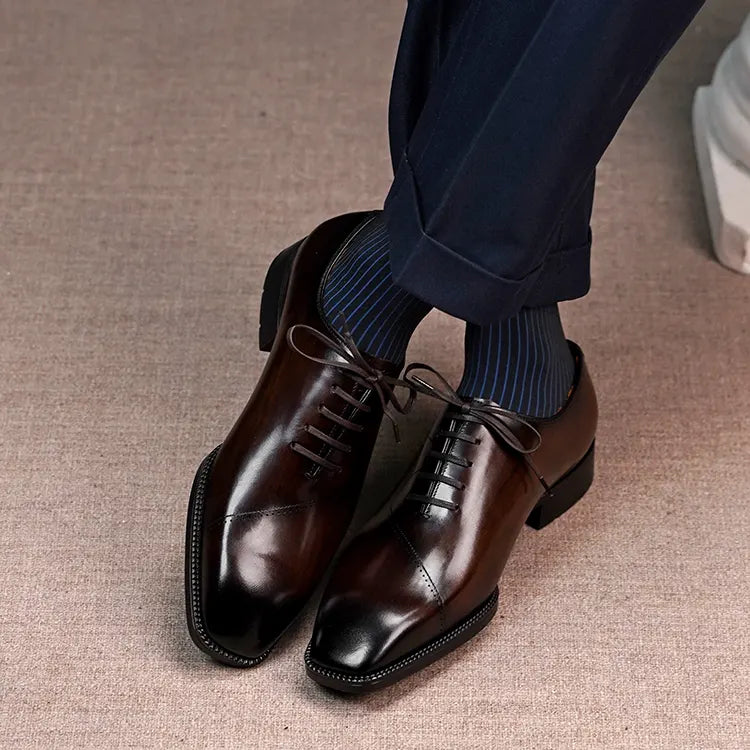 WILLIAM - Brogue Line Cap Toe Oxfords