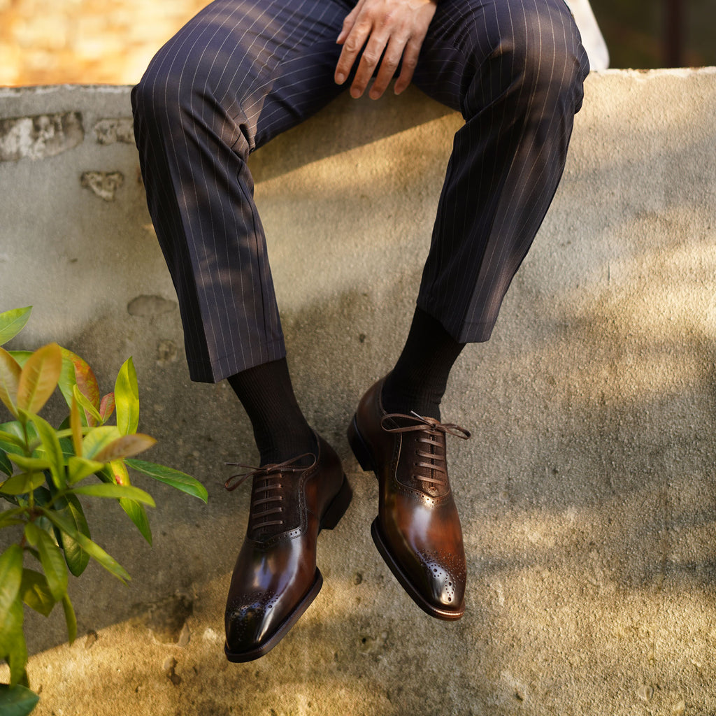 DOLPHIN - Men Suede Oxfords Wingtip