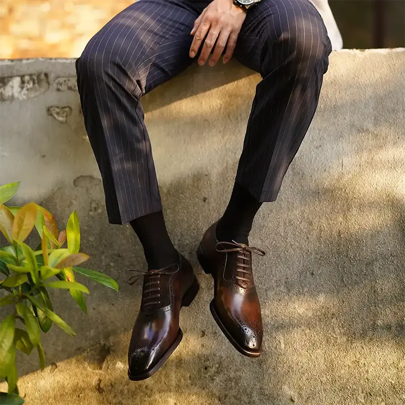 DOLPHIN - Men Suede Oxfords Wingtip