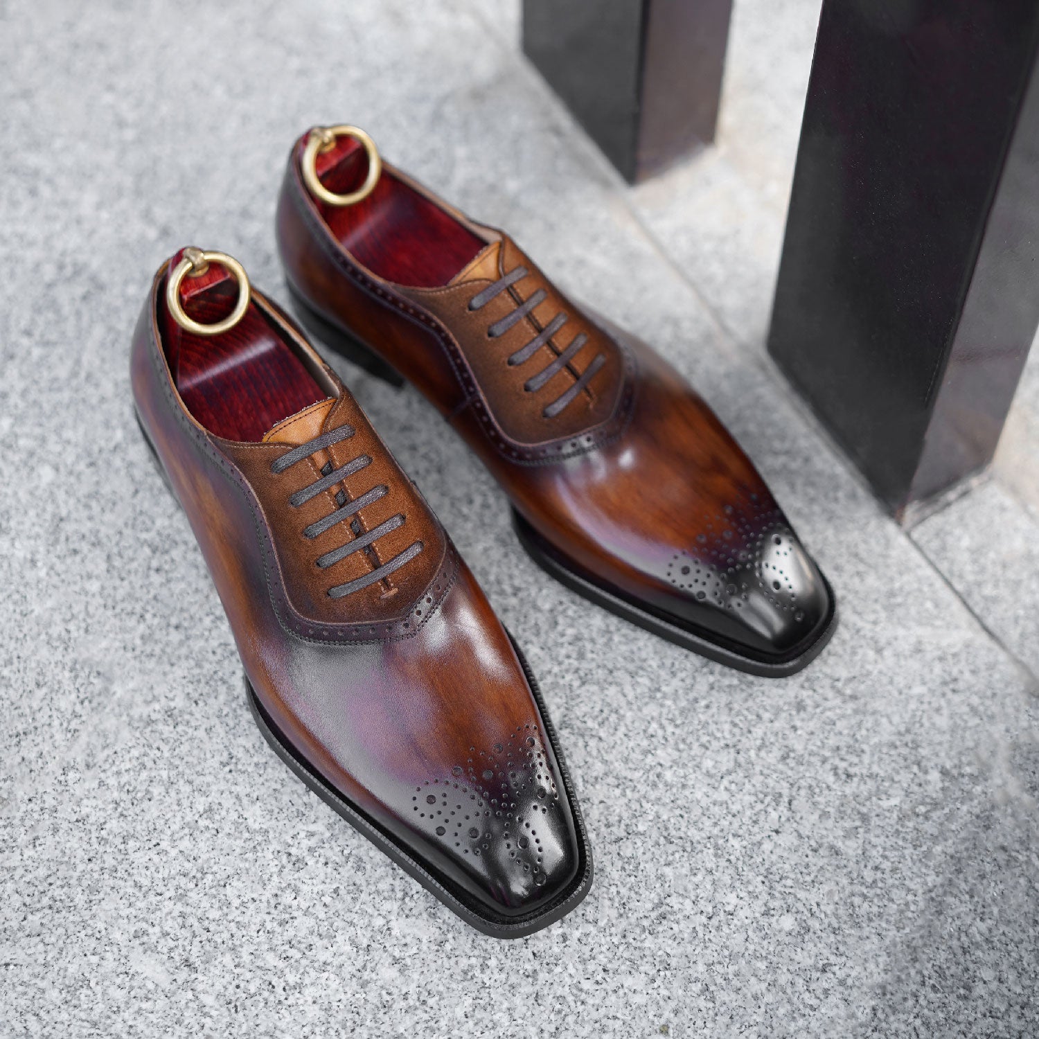DOLPHIN - Men Suede Oxfords Wingtip