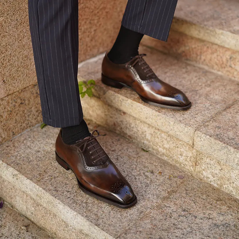 DOLPHIN - Men Suede Oxfords Wingtip