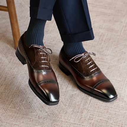 WHOLECUT - Men Cap Toe oxfords Shoe