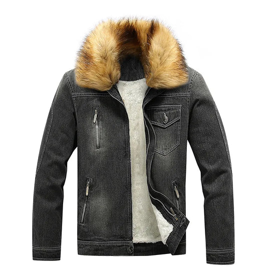 Mogghal | Fur Collar Denim Jacket