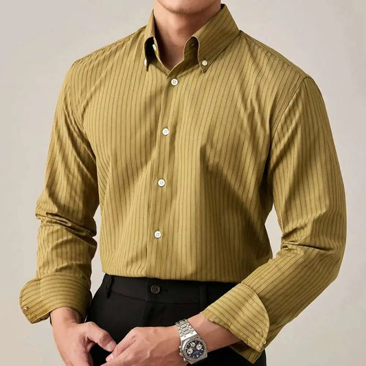 Mogghal | Luxury Formal Contrasting Stripes Button Up Shirt