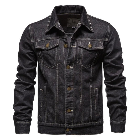 Mogghal | Solid Denim Jackets Slim Fit Cotton