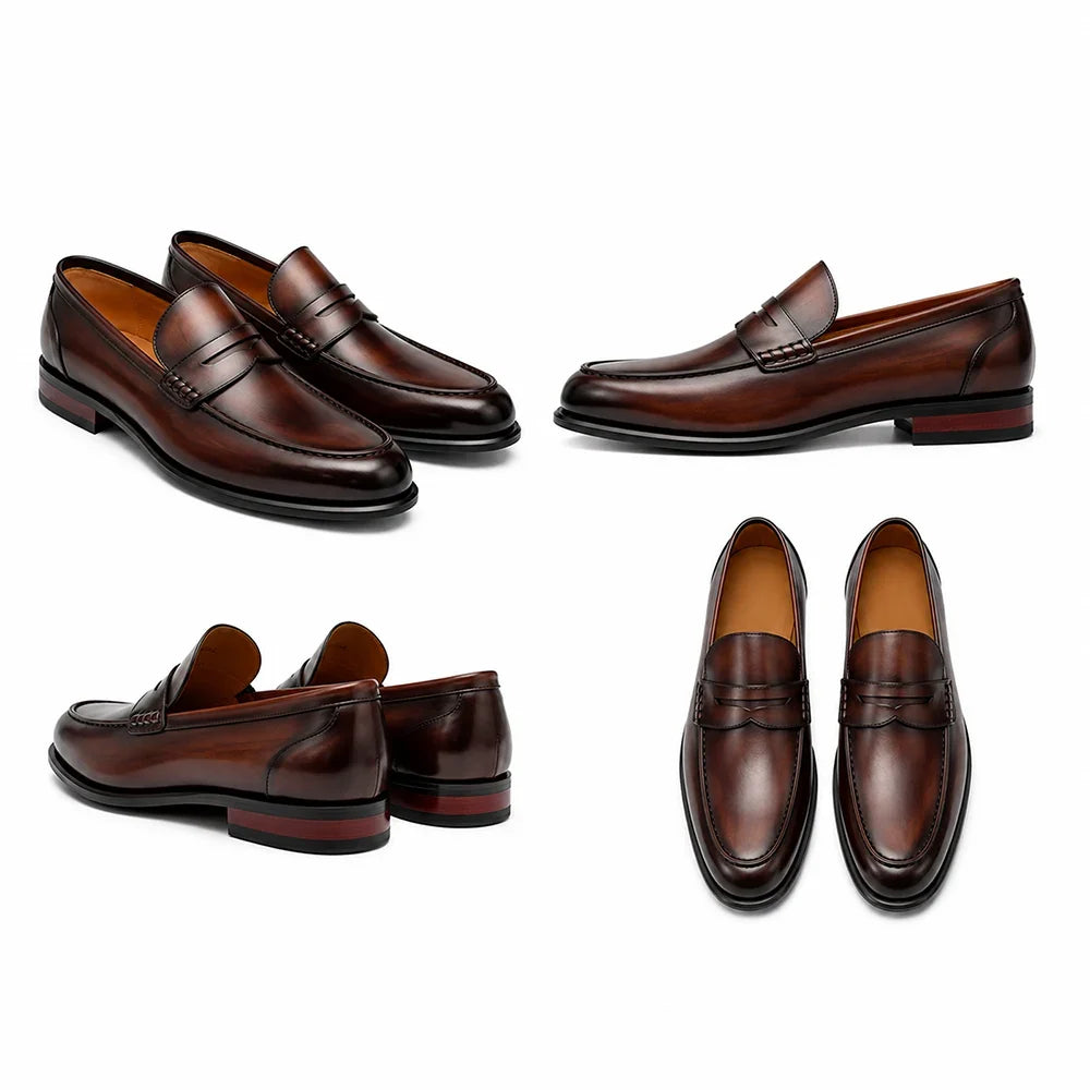 BROGUE -  Classic Moc Toe Penny Loafers