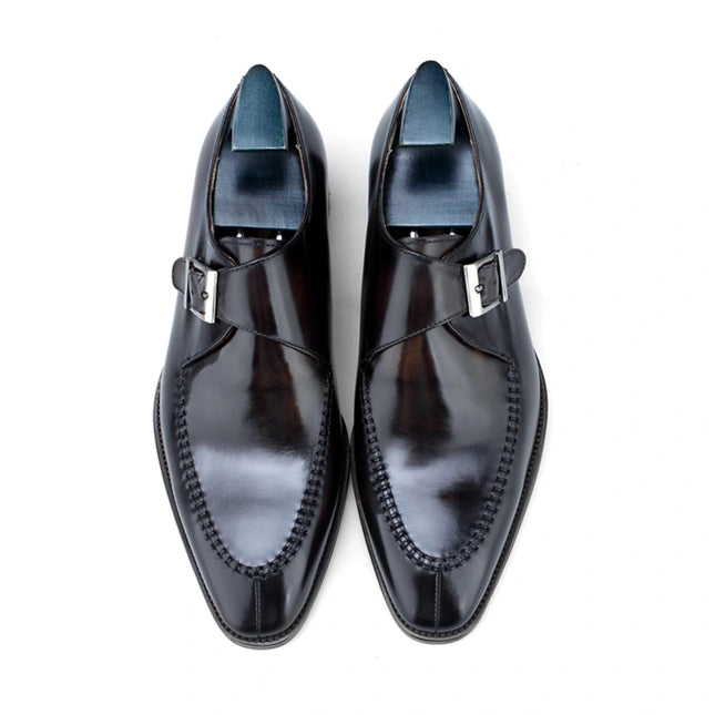 Business | Single Monkstrap Split-Toe Dress Shoe Coffee