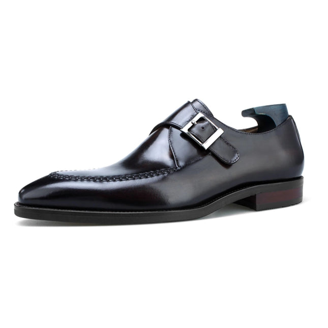 Business | Single Monkstrap Split-Toe Dress Shoe Coffee