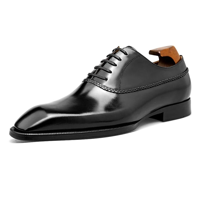 Cognac Braided Leather Oxford
