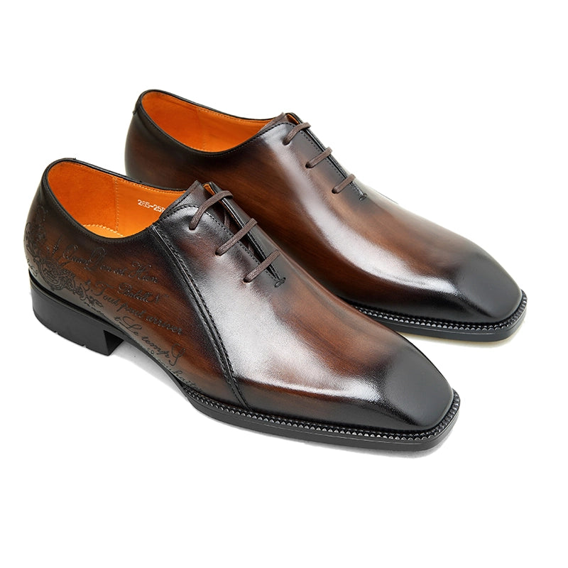 EMBOSSED - Men Plain Oxfords Full Grain