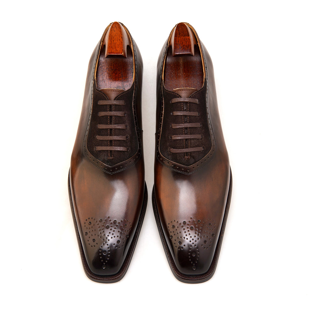 DOLPHIN - Men Suede Oxfords Wingtip
