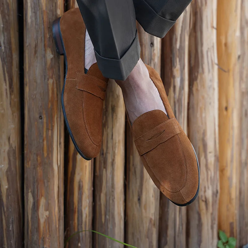 VILLANO - Men Suede Penny Loafers